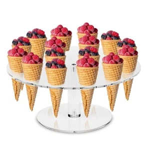 Eistüte Halter 16 Loch Acrylic Eistütenhalter Eiscreme Ständer Eiswaffelstän... - Bild 1 von 12