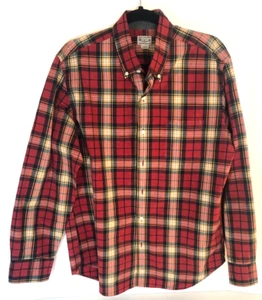 Camicia da uomo rossa J.Crew taglia large a quadri manica lunga bottoni in 100% cotone - Foto 1 di 16