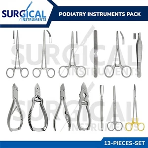 13 Pcs Podiatry Instruments Pack Set Stainless Surgical Instruments Kit German G - Picture 1 of 6
