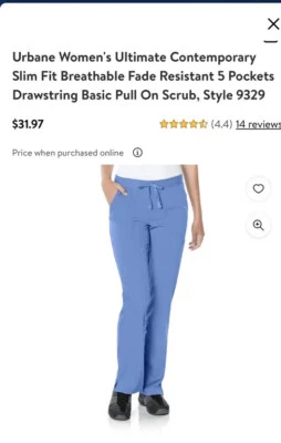 Pantalones Médicos Urbane Performance Para Mujer - 9329 - Azul Alto - P3X Nuevos con Etiquetas Foto 1 de 4