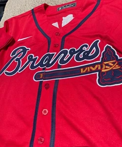 Atlanta Braves #28 Matt Olson Red Jersey, Stitched (Small) NWT Bonus Patch - Picture 1 of 5
