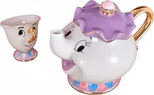 NEW Beauty and the Beast Cartoon Mrs.Potts Chip Tea Pot & Cup Set Teapot Mug Pot - Picture 1 of 7