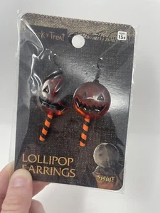 Trick 'r Treat Lollipop Earrings Spirit Halloween!!! New! - Picture 1 of 2