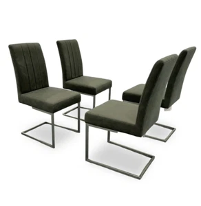 Furniture Village ‘Grigio’ Grey Upholstery Set of 4 Dining Chairs NEW - Picture 1 of 7
