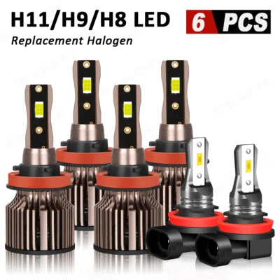 For Nissan Sentra 2013-2019 LED Headlight Hi/Lo +Fog Light Bulbs Kit 6000K White - Image 1 of 4