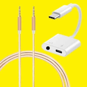 NEW Type C to 3.5mm Audio Aux Cable&3.5mm Cable f Samsung Galaxy S21 FE 5G G990U - Picture 1 of 1