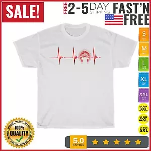 Native American Headdress Indian Chief Heartbeat EKG Pulse T Shirt Men Women NEW - Picture 1 of 9