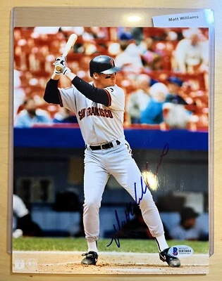 Foto firmada por Matt Williams de 8x10 de los Gigantes de San Francisco certificado de autenticidad bajo y tarjeta UD de 1997 Foto 1 de 4