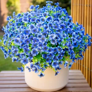 Artificial Flowers for Outdoors Fake Plants - 16 Bundles Faux Outside Greener... - Picture 1 of 9