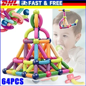64 Stk Magnetic Blöcke Kinder Spielzeug Magnetische Fantasievolle Bausteine 3+ - Bild 1 von 17