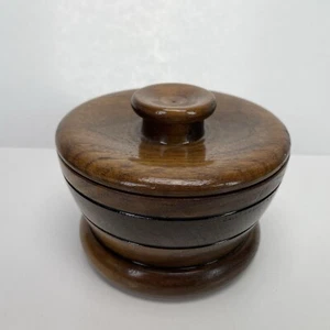 Trinket Box Vintage Wood Hand Turned Lidded Jewelry Stash Engagement Ring Box - Picture 1 of 12