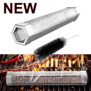 Stainless Steel BBQ Grill Smoker 12" Box Tube for Wood Pellet Pipe Smok Meat #E - Picture 1 of 10