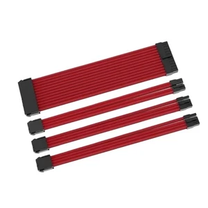 18AWG Power Extension Cable Set 1x24Pin/1x4+4 CPU /2x6+2Pin PCIE GPU Cord 30cm - Photo 1/18