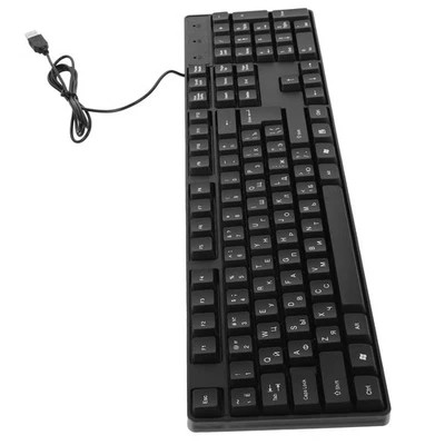Office Keyboard Wired USB Russian Character Desktop Computer Keyboard Supply - Image 1 of 4