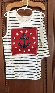 NWT Boy PJ Set Shirt & Shorts Sz 10 Sara Prints Organic 100% Cotton ANCHOR Beach - Picture 1 of 8