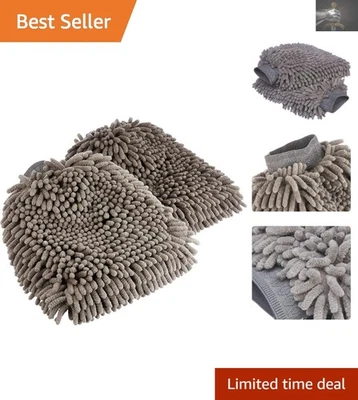 Guantes de secado de microfibra absorbentes de lujo para lavado de autos, paquete de 2 - cuidado sin arañazos Foto 1 de 4