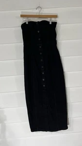 Nuevo Vestido Zara Mujer Denim Bustier Negro Sin Tirantes Abertura Frontal Talla M Y267 - Imagen 1 de 23