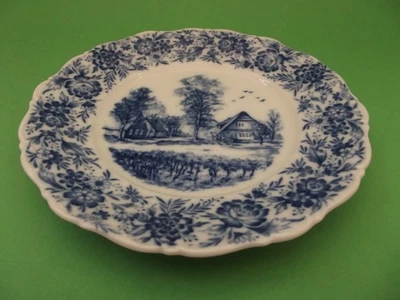 Seltmann Weiden, Theresia Heimatland, blau * Dessertteller * hellere Ausführung - Bild 1 von 2