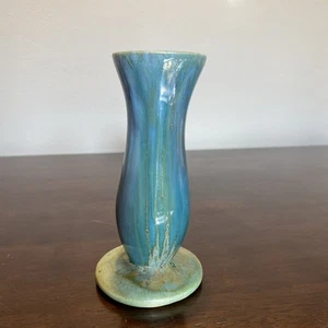 Jarrón de jade Monterey azul verde esmalte por goteo V3 Monterey cerámica Carmel Valley de colección - Imagen 1 de 11