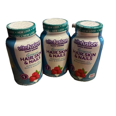 Vitafusion Gorgeous Hair Skin & Nails Multivitamin+ Raspberry Gummies 300 TOTAL! - Image 1 of 4