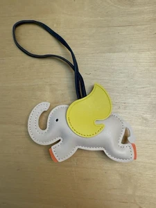 Elephant Bag Key Chain Purse Charm Handbag Charm Cute Animal Taupe & Yellow - Picture 1 of 3