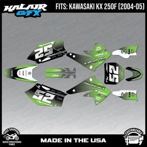 Graphics Kit for Kawasaki KX250F (2004-2005) KX 250F Ominous Series - Green - Picture 1 of 4