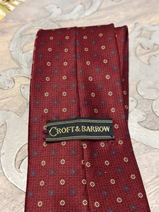 Tie Croft & Barrow Silk Necktie Abstract Geometric Sienna Tie - Picture 1 of 2