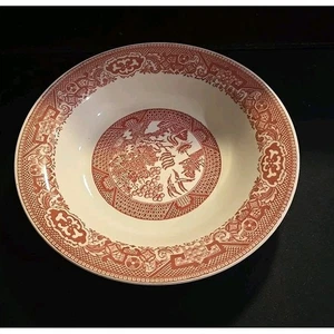 Vintage Royal China Willow Ware Red Noodle Bowl 8.5" small chip underside rim - Picture 1 of 6