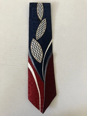 Corbata para hombre Evan-Picone corbata seda roja negra blanca tostada geométrica hecha en EE. UU. 57" Foto 1 de 4