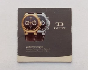 BUTI Watch Guarantee Warranty Booklet (Unwritten) YANICK II Bicompax - Picture 1 of 5