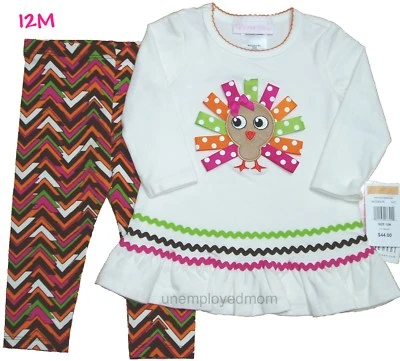 Thanksgiving Baby 1st Outfit Holiday Boys Girls Bodysuit Pant Sock Bib Top Set - Image 1 of 3