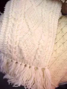 Handknitted  Aran Knit Scarf - Magee Knitwear of Donegal, Eire (Ireland) - Picture 1 of 2