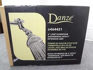 NEW Danze 4" Lamp Downpour Showerhead with 9" Extension Arm, CHROME - Picture 1 of 1