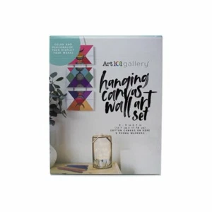 Art 101 Gallery Hanging Canvas Wall Art Set 3- 5in X 7in Cotton Canvas On Rope  - Picture 1 of 2