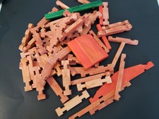 Paul Bunyan Logs Wood Blocks Build Building Toys Play Pretend Used Kids Red 