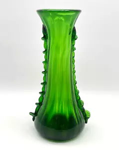 Vintage Vase aus grünem Glas Glasvase Glasdesign Glas Vase Glasvase - Höhe 24cm - Bild 1 von 8