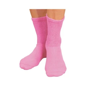 6 Pairs Women's PINK Cotton Diabetic Crew Mid-Calf Socks 9-11 - Picture 1 of 1