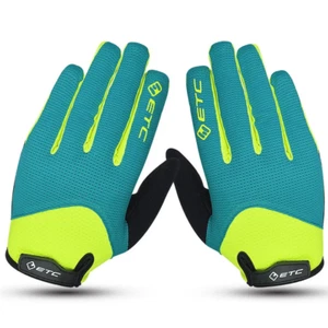 ETC Peak MTB Cycling Gloves (Mountain Bike) Black, Green & Yellow MEDIUM Adults - Picture 1 of 2