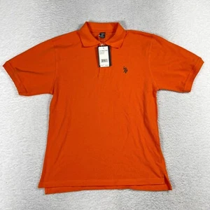 New US Polo Assn Youth  XL (14-16) Orange Short Sleeve Polo Shirt NWT Logo Dress - Picture 1 of 7