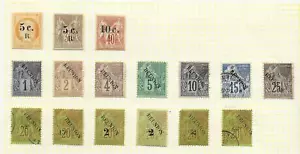 French RÉUNION stamps 1885 Collection of 16 CLASSIC stamps CAT VALUE $310 - Picture 1 of 1