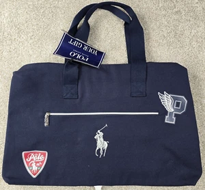 Ralph Lauren Fragrances Blue Canvas Logo Satchel Travel Duffle Bag 20" x 12" New - Picture 1 of 10