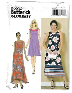 Butterick Sewing Pattern B6653 Misses Pullover Knit Dress Close Fitting Sz 6-14 - Picture 1 of 4
