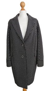Jonathan Saunders Edition Black White Spot Chic Cotton Coat 10 uk 38 eur - Picture 1 of 16