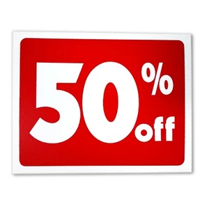 (5) Sale 50% Percent Off Business Retail Store Discount Promotion Message Sign - Picture 1 of 1