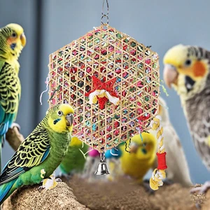 Budgie Toys Hanging Bird Toys Chewing & Shredding Bird Foraging Toy For Small - Picture 1 of 4