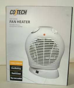 CojTech 2 kW oszillierender aufrechter Warm & Kalt Heizlüfter/-kühler, weiß - neu verpackt - Bild 1 von 2