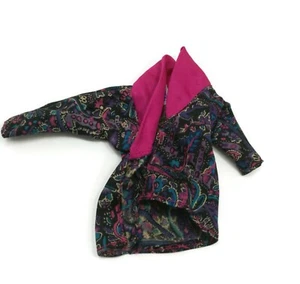 Silky Long coat shirt Paisley print Barbie Vintage Clothing - Picture 1 of 6