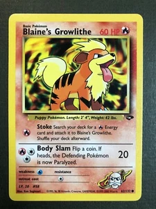 Pokémon Blaine's Growlithe 62/132 Gym Heroes Set Unlimited Common 2000 NM Nice! - Picture 1 of 6