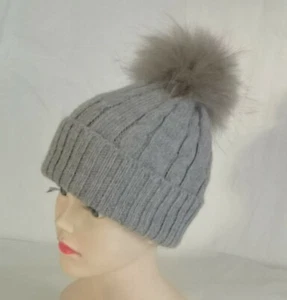 100% Alpaka Bommelmütze, Wintermütze, Mütze mit Echt Fell Bommel Gr. 56-61 NEU - Bild 1 von 9