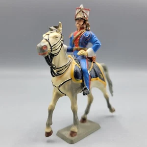 Vintage Starlux Figurine French Cavalry Trumpeter On Horse Hand Painted AS IS - Picture 1 of 15